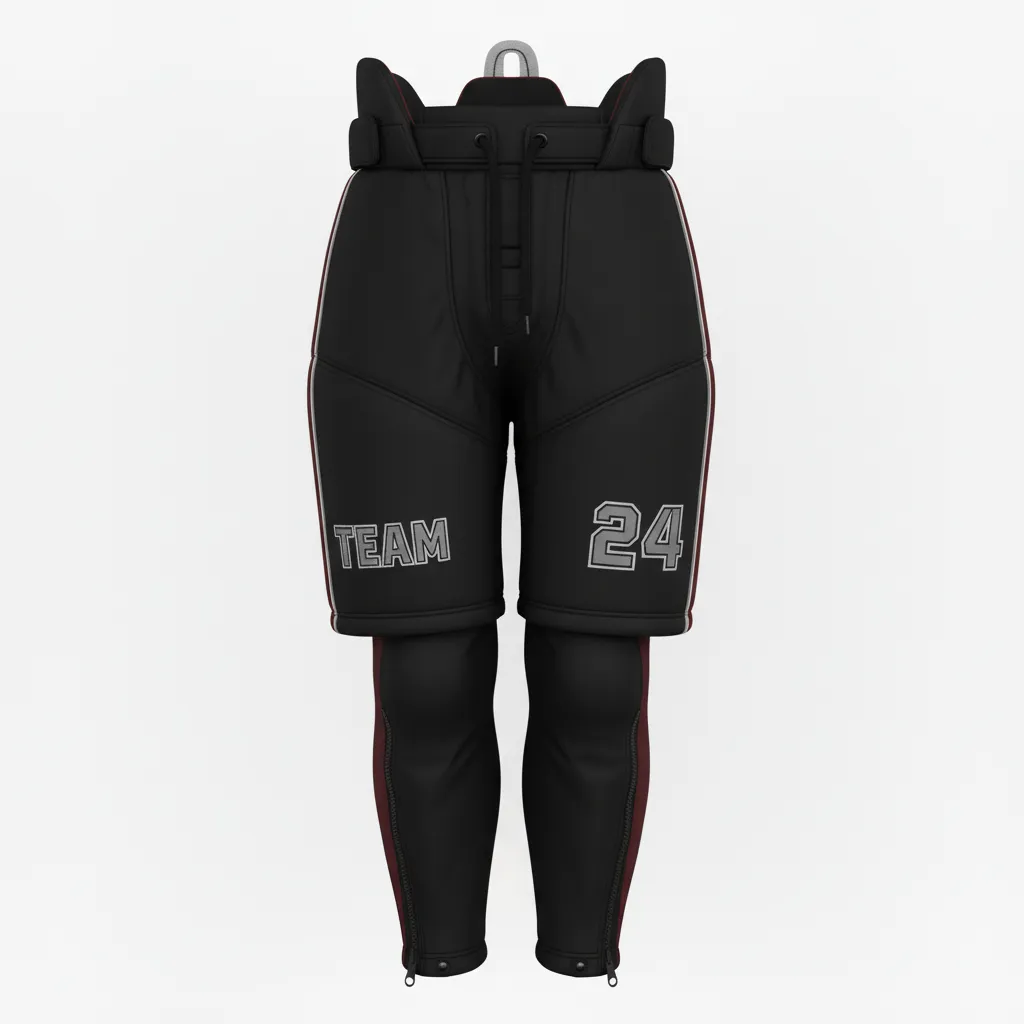 Custom Ice Hockey Hockey Shell - Black, Silver, White - Front View - HAMCO Sports Inc.