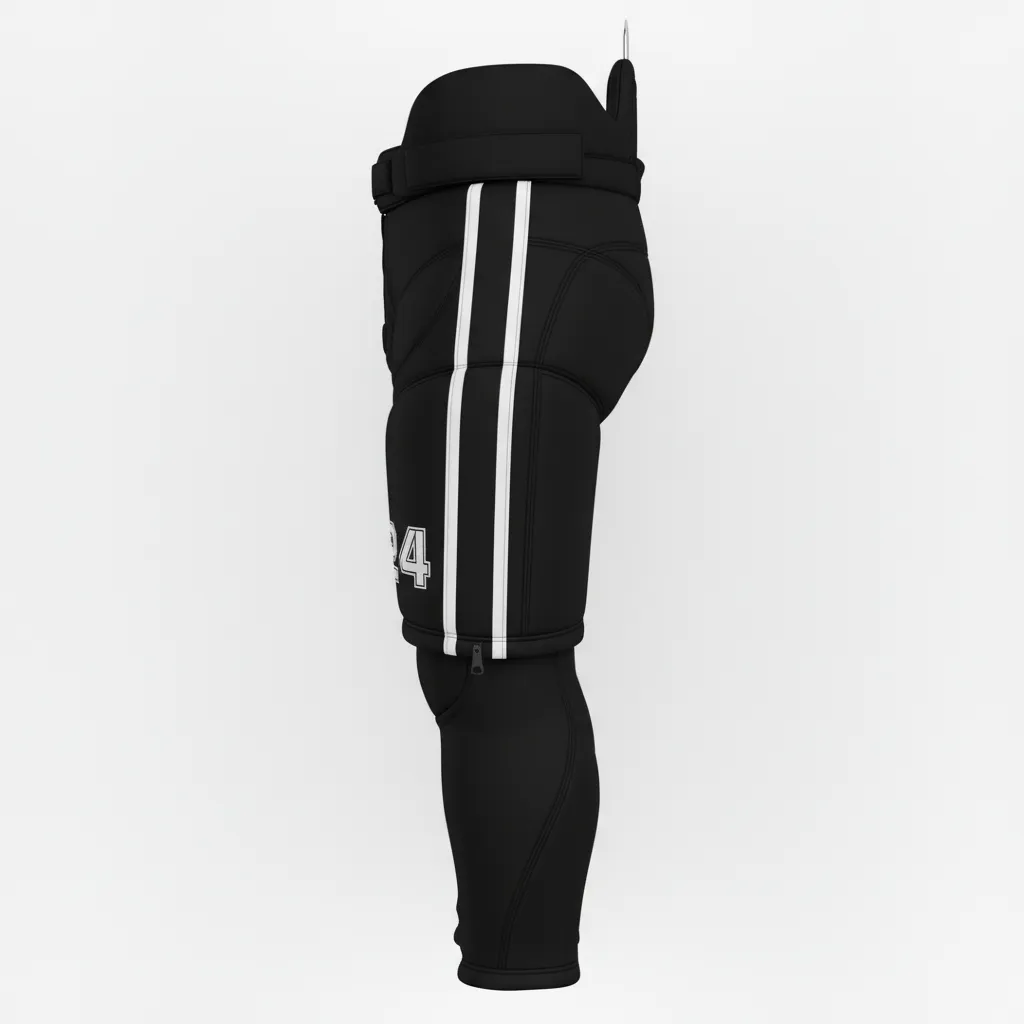 Custom Ice Hockey Hockey Shell - Black, White, Grey - Side View - HAMCO Sports Inc.