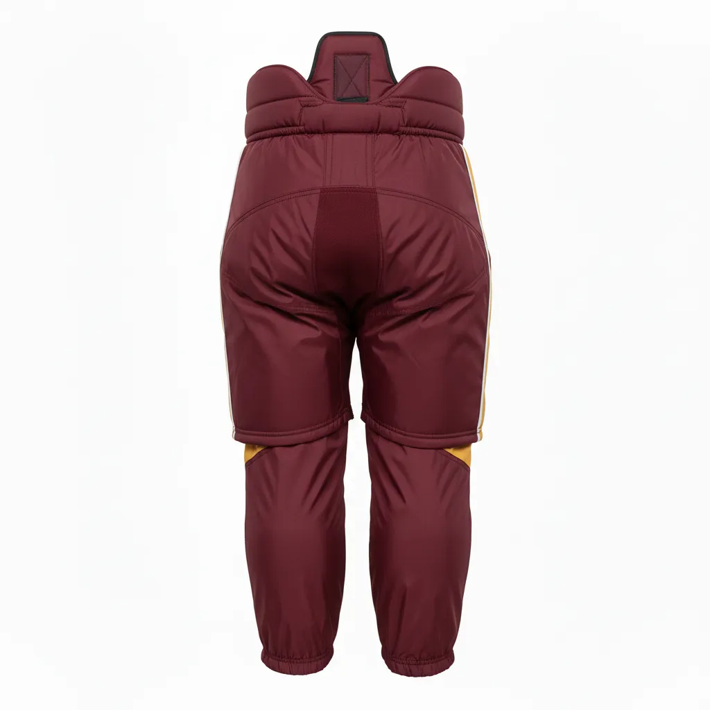 Custom Ice Hockey Hockey Shell - Burgundy, Gold, White - Back View - HAMCO Sports Inc.