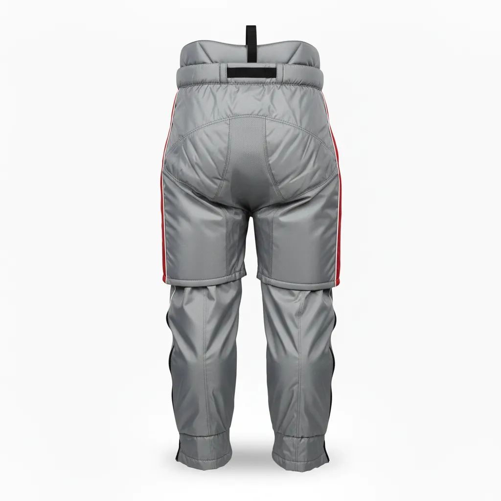 Custom Ice Hockey Hockey Shell - Red, White - Charcoal - Back View - HAMCO Sports Inc.