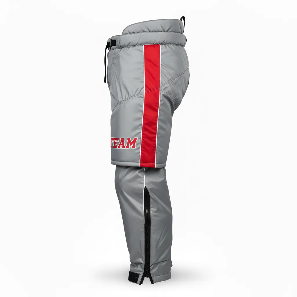 Custom Ice Hockey Hockey Shell - Red, White - Charcoal - Front View - HAMCO Sports Inc.