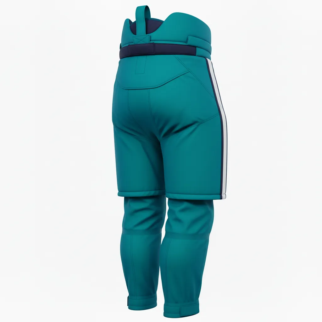 Custom Ice Hockey Hockey Shell - White, Navy - Columbia - Back View - HAMCO Sports Inc.