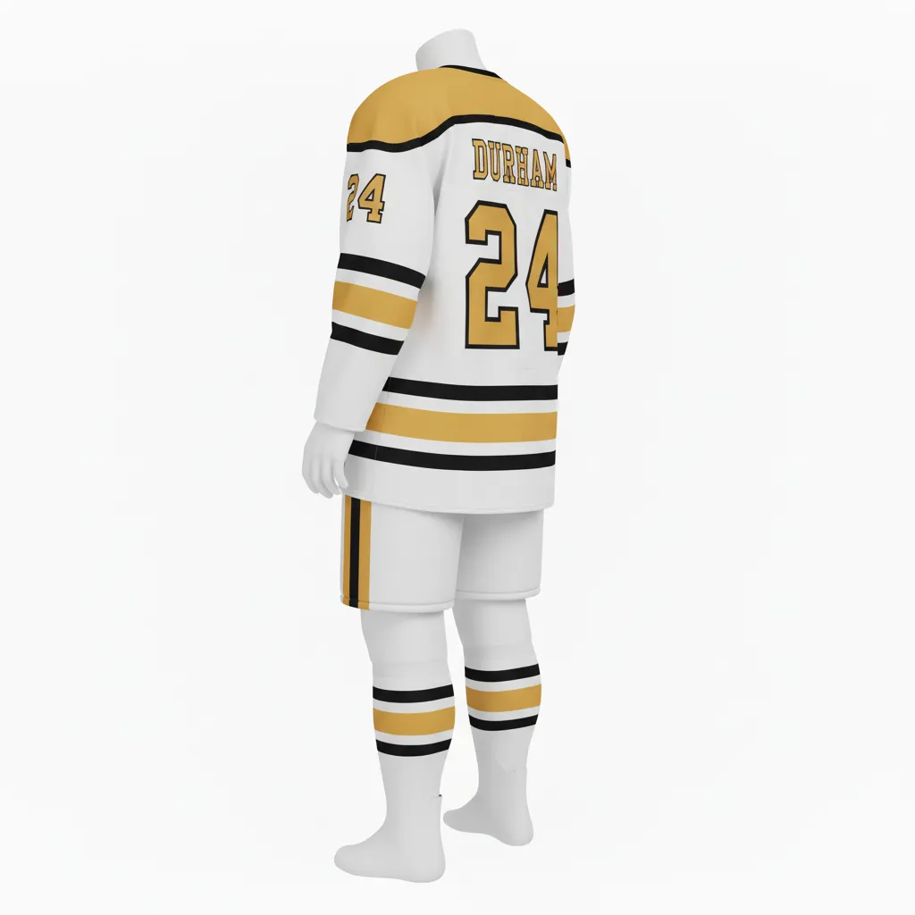 Custom Ice Hockey Home Uniform - Custom Design - Ice Home - Back View - HAMCO Sports Inc.