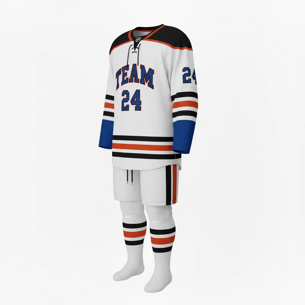 Custom Ice Hockey Home Uniform - Red - Front View - HAMCO Sports Inc.