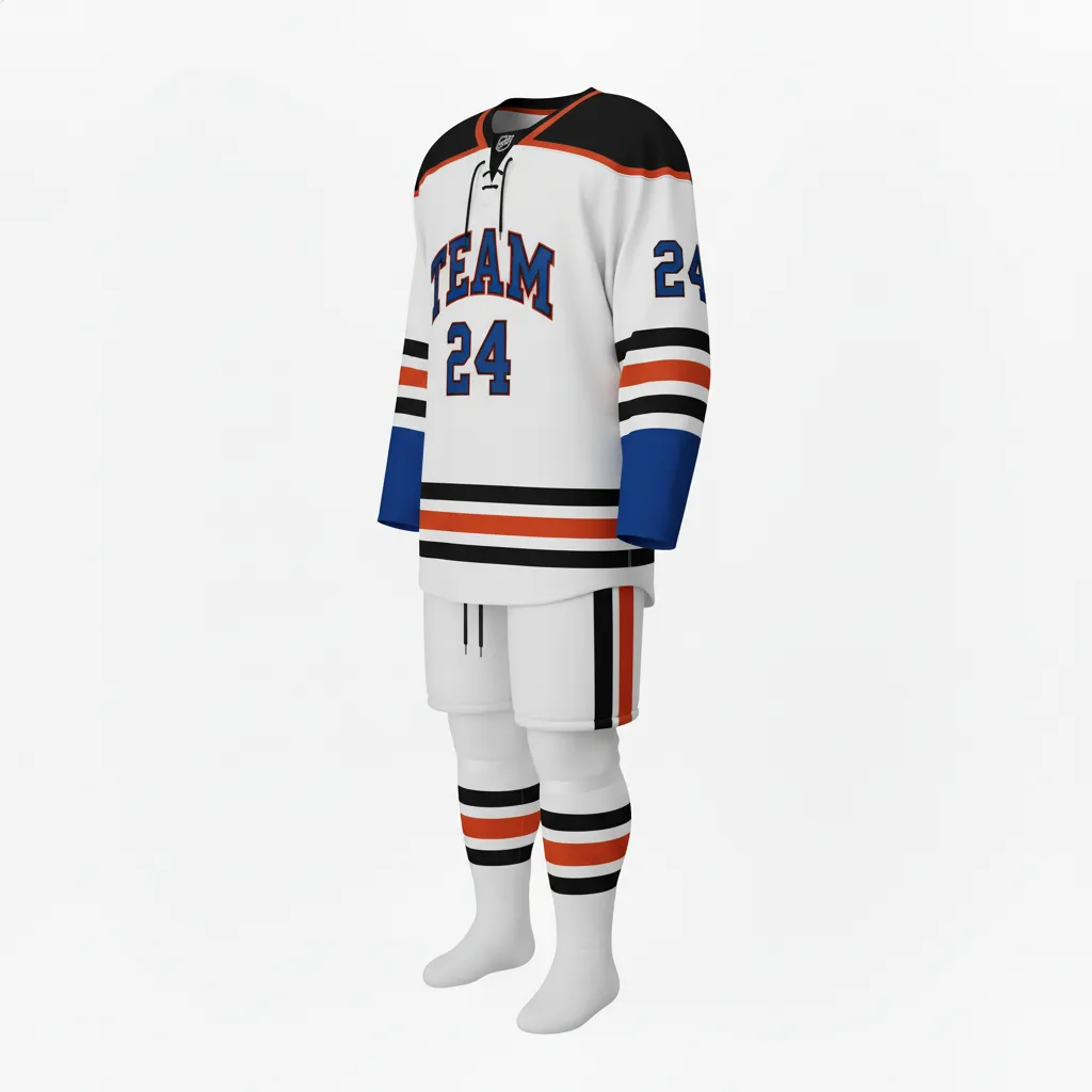 Custom Ice Hockey Home Uniform - Red - Side View - HAMCO Sports Inc.