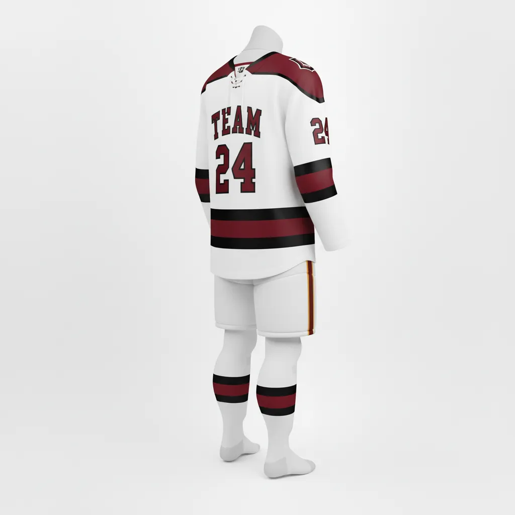 Custom Ice Hockey Home Uniform - Silver - Front View - HAMCO Sports Inc.