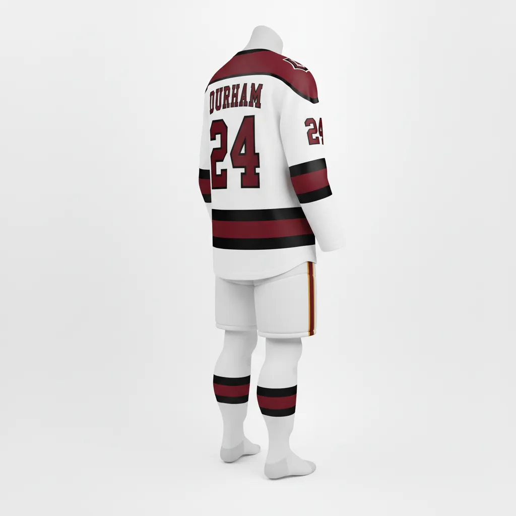 Custom Ice Hockey Home Uniform - Gold - Back View - HAMCO Sports Inc.