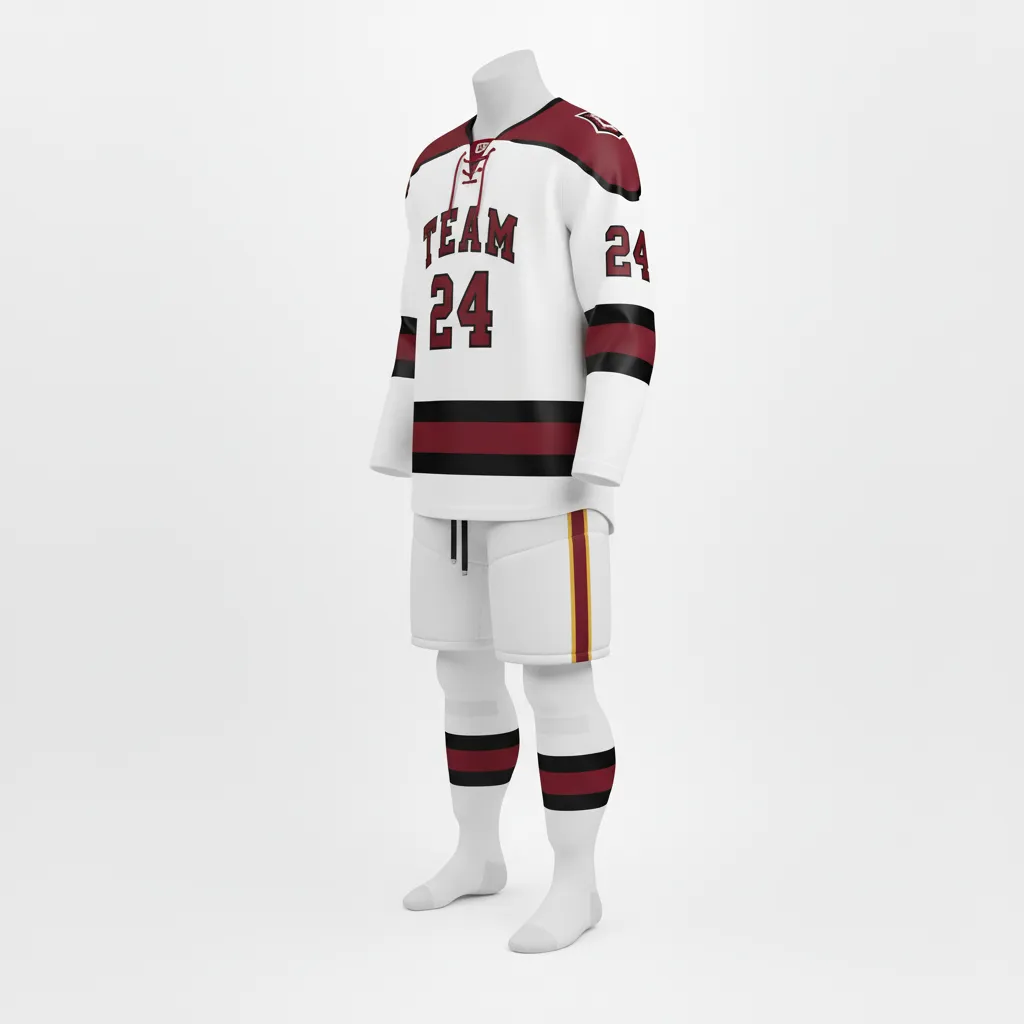 Custom Ice Hockey Home Uniform - Gold - Front View - HAMCO Sports Inc.