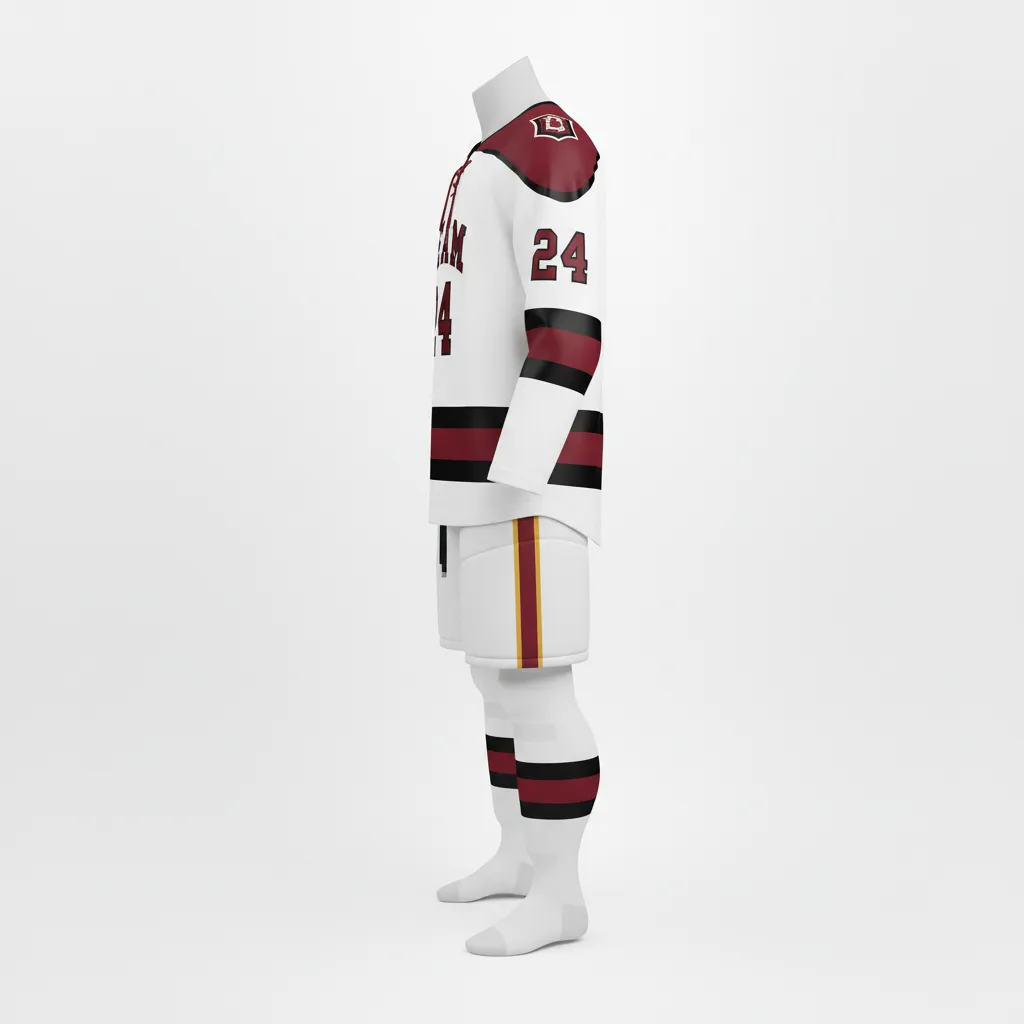 Custom Ice Hockey Home Uniform - Gold - Side View - HAMCO Sports Inc.
