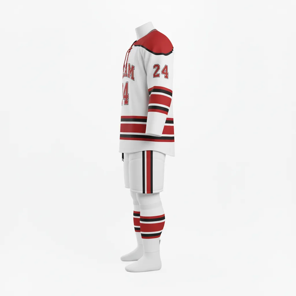 Custom Ice Hockey Home Uniform - Custom Design - Power - Side View - HAMCO Sports Inc.