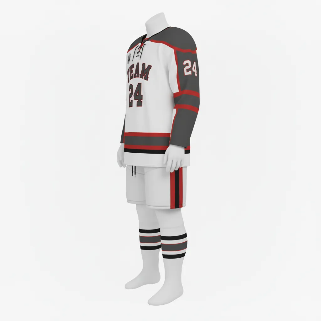 Custom Ice Hockey Home Uniform - Custom Design - Shadow - Side View - HAMCO Sports Inc.