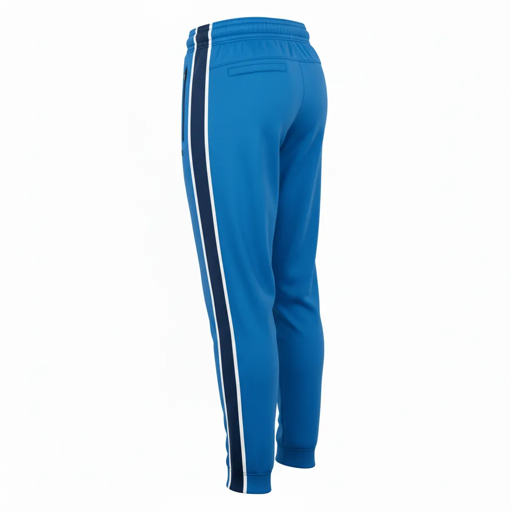 Custom Ice Hockey Jogger Pant - Navy, White - Columbia - Back View - HAMCO Sports Inc.