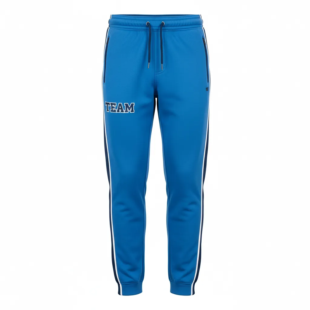 Custom Ice Hockey Jogger Pant - Navy, White - Columbia - Front View - HAMCO Sports Inc.