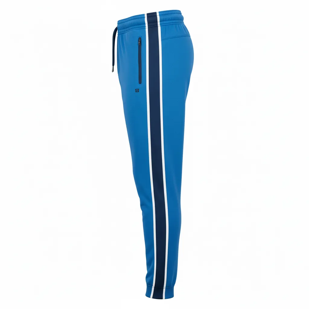 Custom Ice Hockey Jogger Pant - Navy, White - Columbia - Side View - HAMCO Sports Inc.