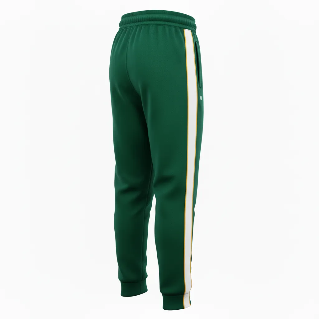 Custom Ice Hockey Jogger Pant - Black, Gold - Forest - Back View - HAMCO Sports Inc.