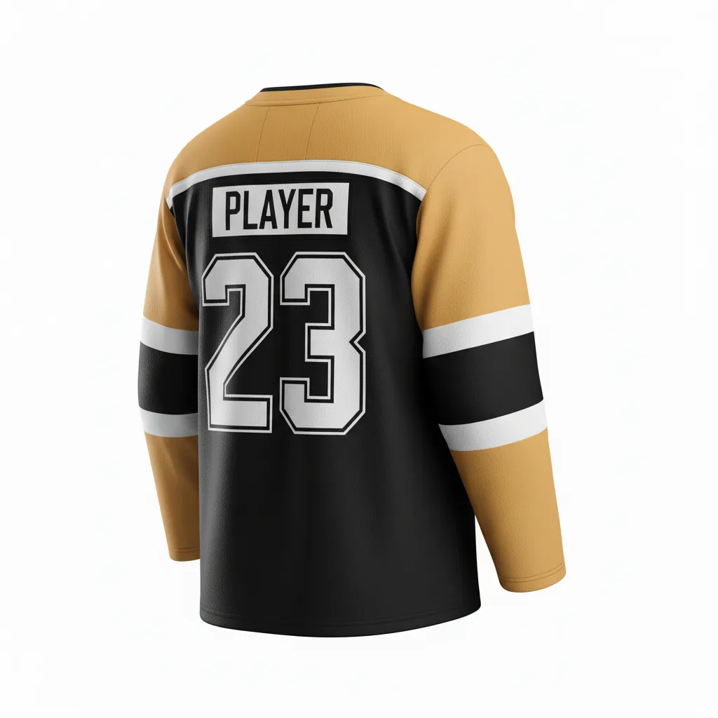 Custom Ice Hockey Practice Jersey - Gold - Practice - Back View - HAMCO Sports Inc.
