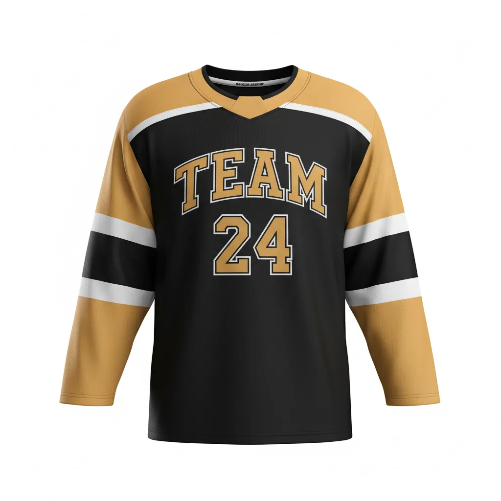 Custom Ice Hockey Practice Jersey - Gold - Practice - Front View - HAMCO Sports Inc.