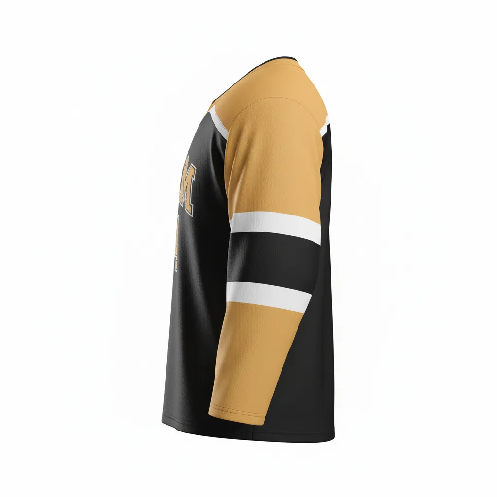 Custom Ice Hockey Practice Jersey - Gold - Practice - Side View - HAMCO Sports Inc.