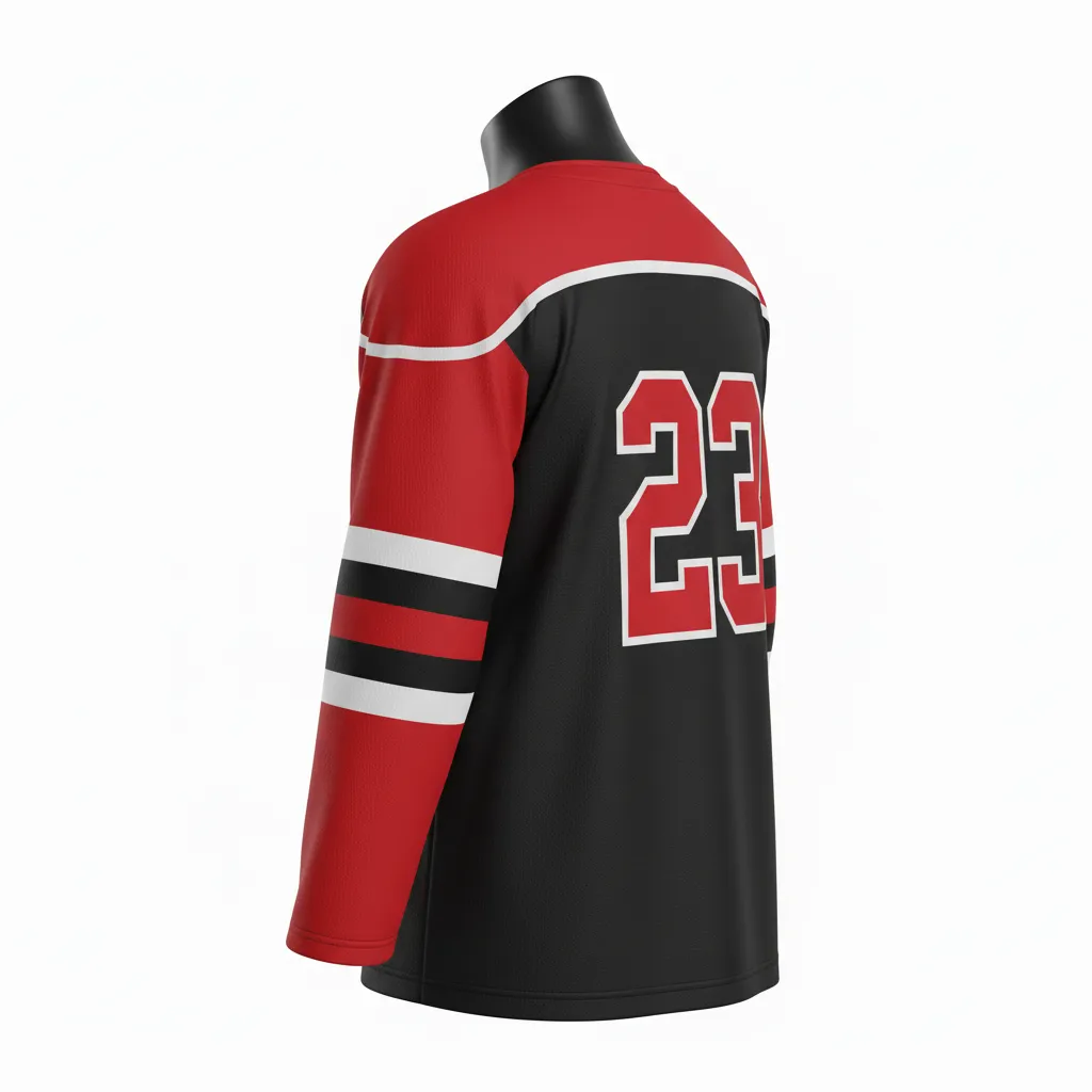 Custom Ice Hockey Practice Jersey - Red - Practice - Back View - HAMCO Sports Inc.