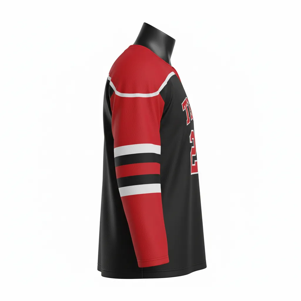 Custom Ice Hockey Practice Jersey - Red - Practice - Side View - HAMCO Sports Inc.