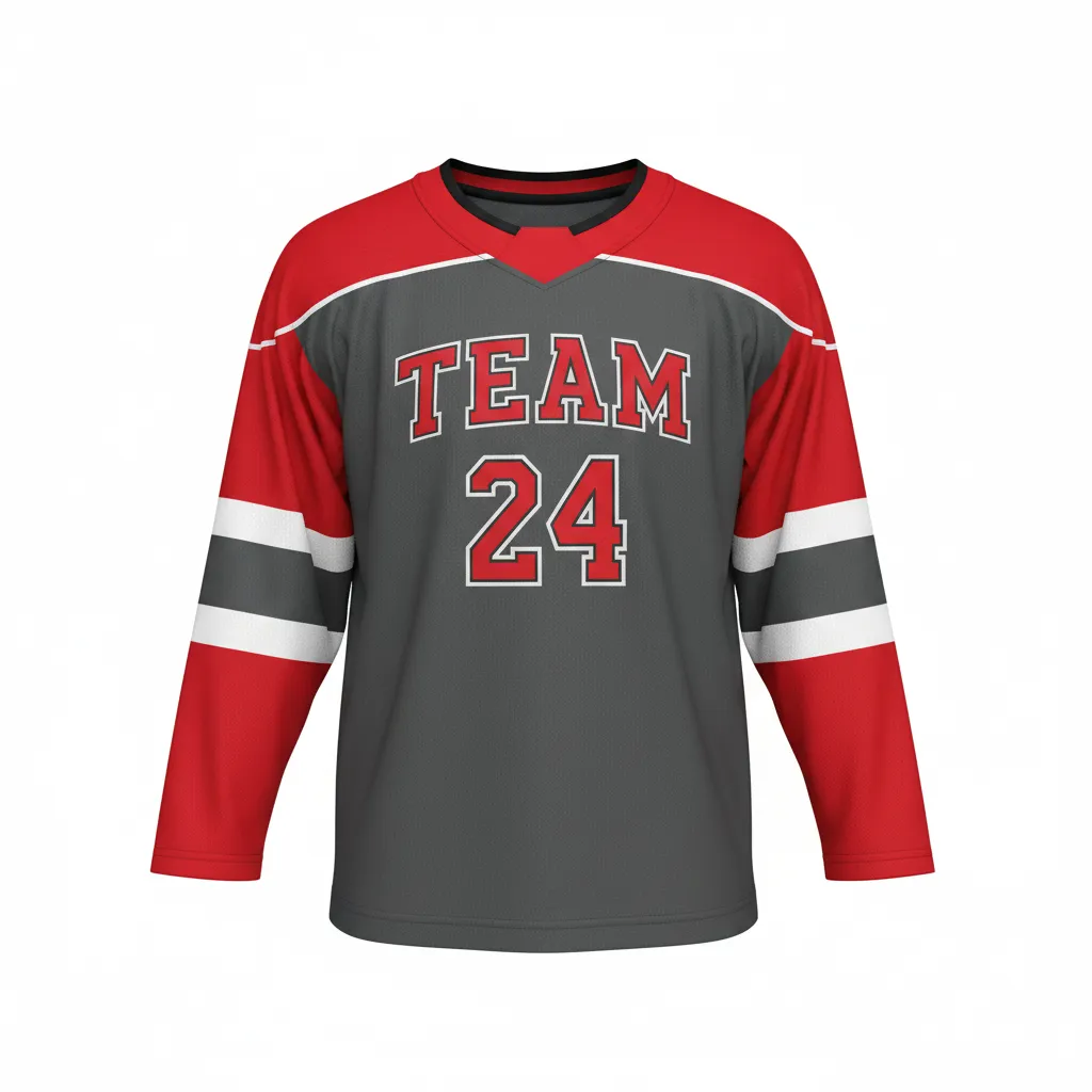 Custom Ice Hockey Practice Jersey - Red - Practice - Front View - HAMCO Sports Inc.
