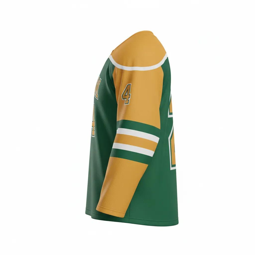 Custom Ice Hockey Practice Jersey - Gold - Practice - Side View - HAMCO Sports Inc.