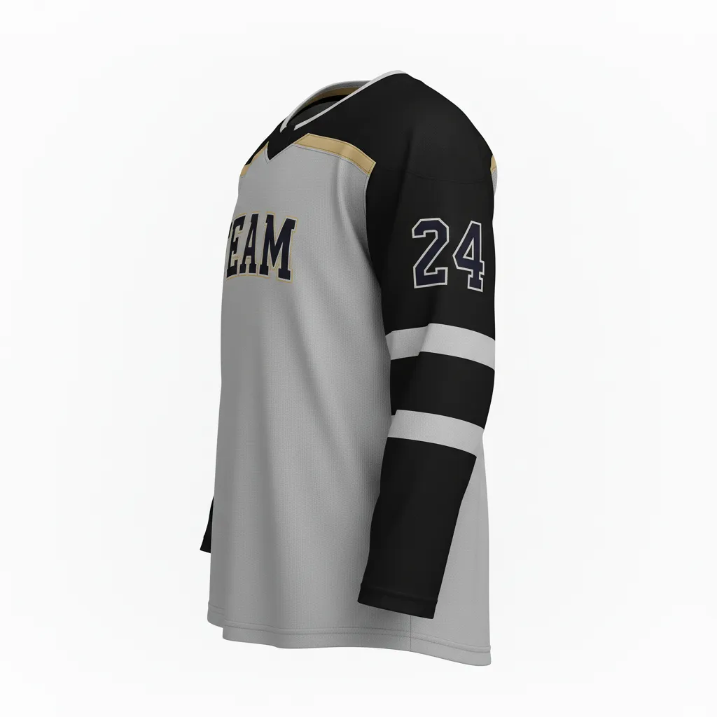 Custom Ice Hockey Practice Jersey - Black - Practice - Side View - HAMCO Sports Inc.