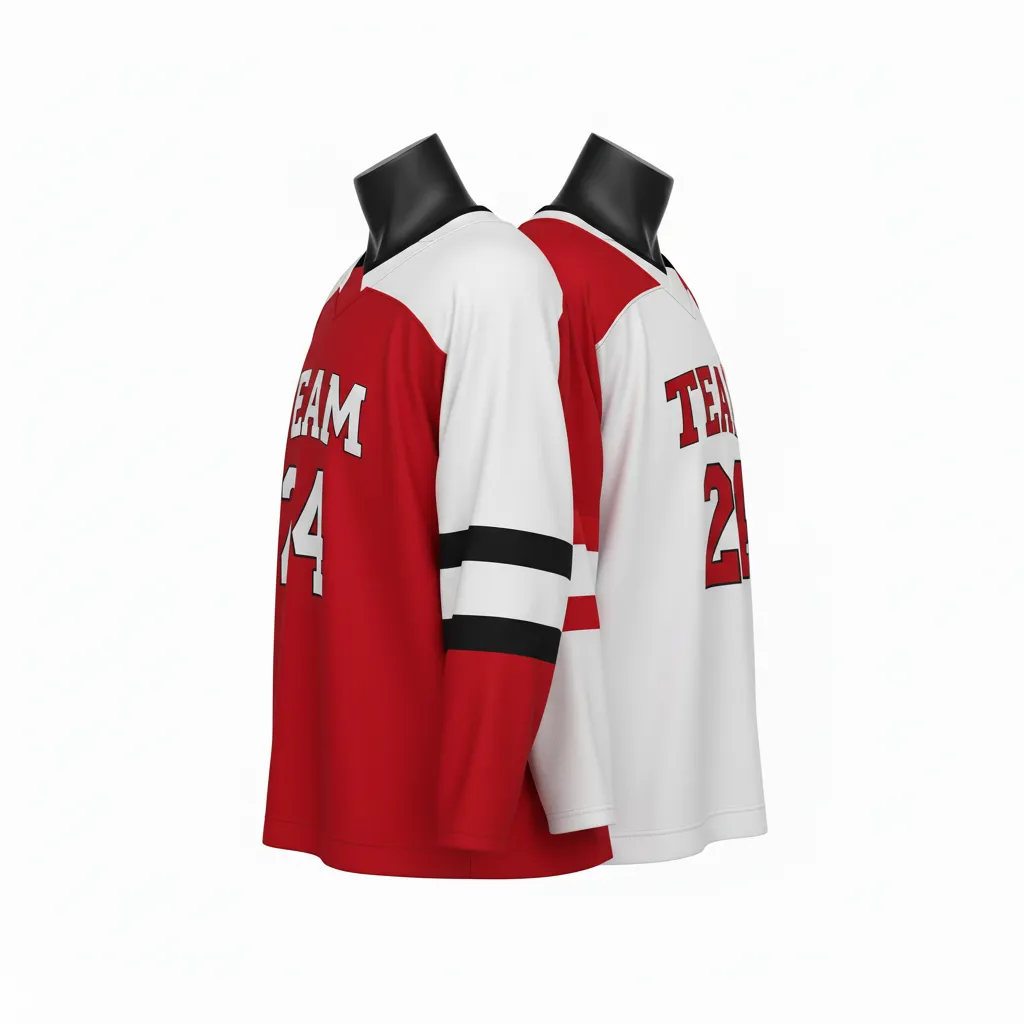 Custom Ice Hockey Reversible Hockey Jersey - White - Cardinal - Back View - HAMCO Sports Inc.