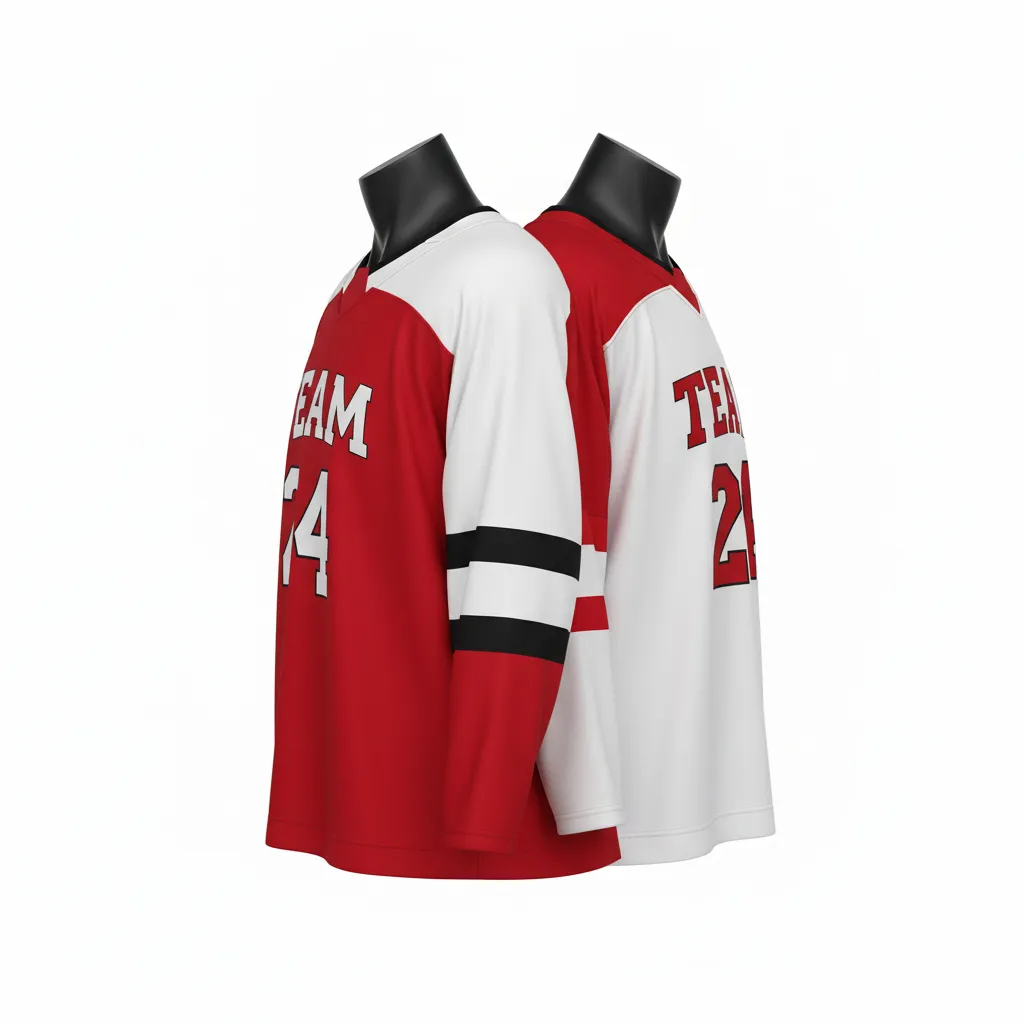 Custom Ice Hockey Reversible Hockey Jersey - White - Cardinal - Side View - HAMCO Sports Inc.