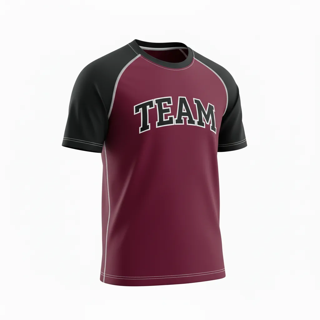 Custom Ice Hockey Short Sleeve T Shirt - Black, White - Cardinal - Front View - HAMCO Sports Inc.