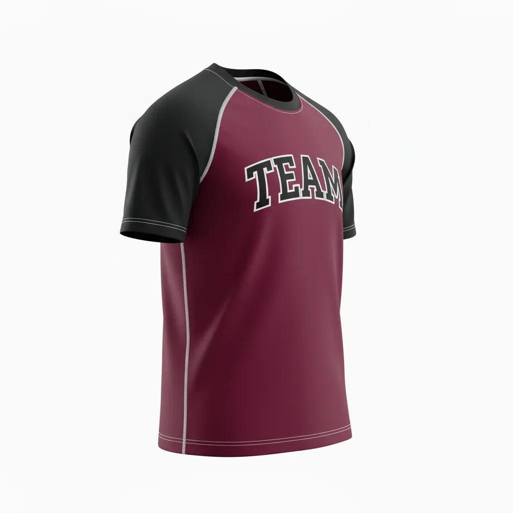 Custom Ice Hockey Short Sleeve T Shirt - Black, White - Cardinal - Side View - HAMCO Sports Inc.