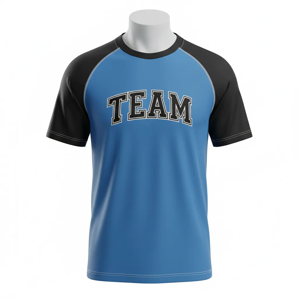 Custom Ice Hockey Short Sleeve T Shirt - Black, White - Columbia - Front View - HAMCO Sports Inc.