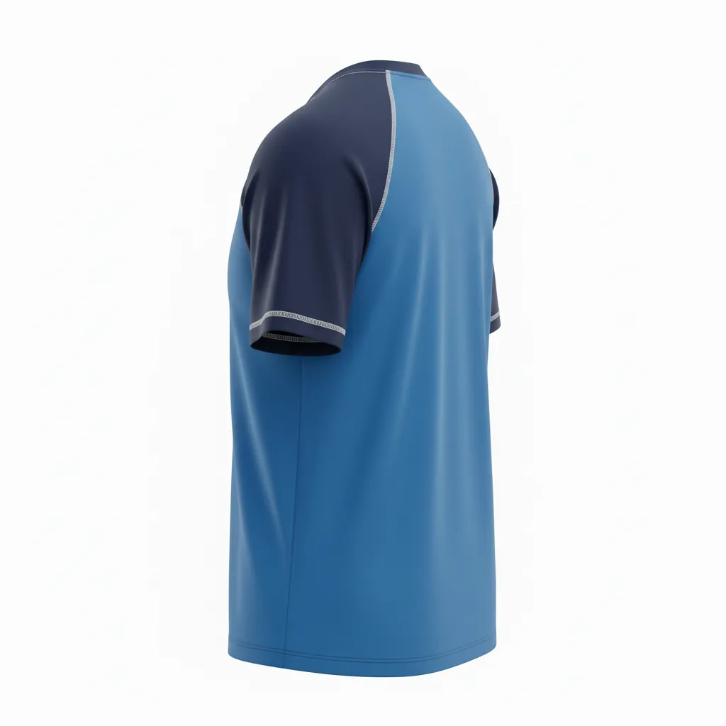 Custom Ice Hockey Short Sleeve T Shirt - Navy, White - Columbia - Back View - HAMCO Sports Inc.