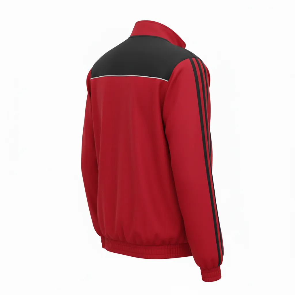 Custom Ice Hockey Track Jacket - Black, White - Cardinal - Back View - HAMCO Sports Inc.