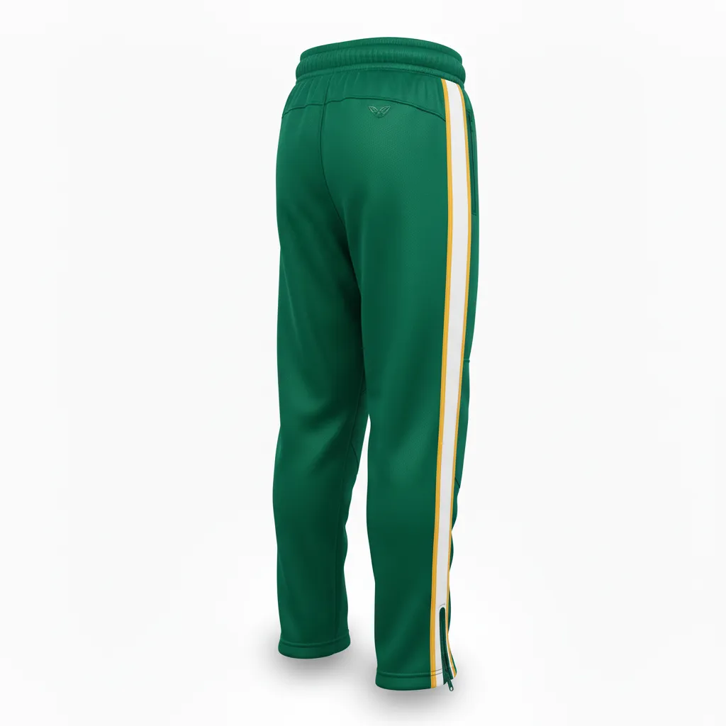 Custom Ice Hockey Track Pant - Gold, White - Forest - Back View - HAMCO Sports Inc.