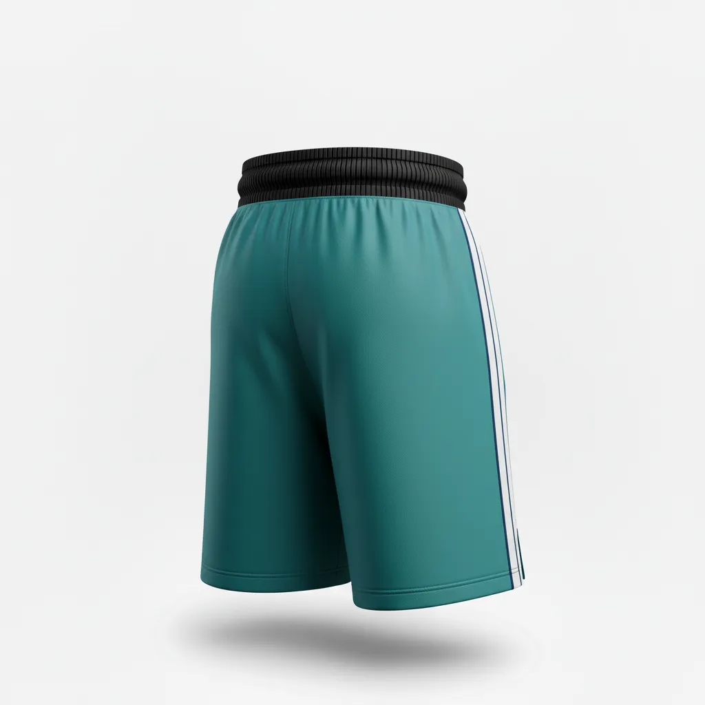 Custom Ice Hockey Training Shorts - White, Navy - Columbia - Back View - HAMCO Sports Inc.