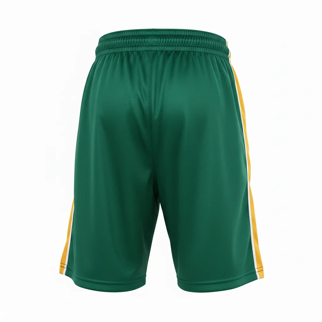 Custom Ice Hockey Training Shorts - Gold, White - Forest - Back View - HAMCO Sports Inc.
