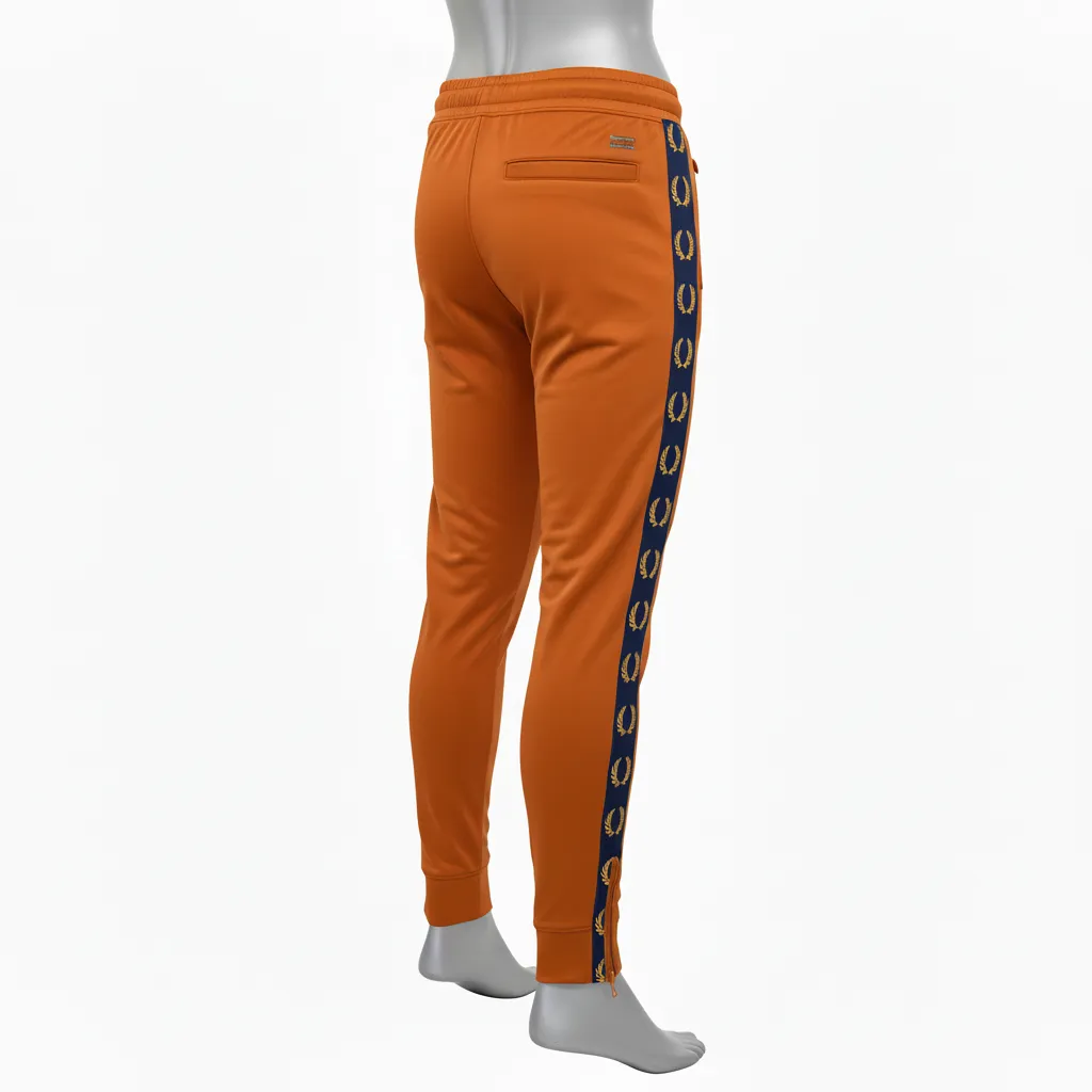 Custom Lacrosse Jogger Pant - Burnt, Orange, Navy - Joggers Upstate Mountain - Back View - HAMCO Sports Inc.