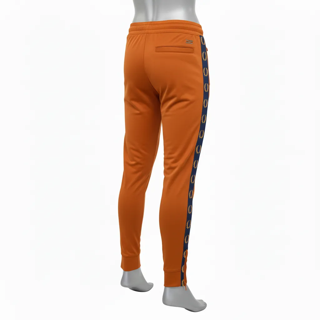 Custom Lacrosse Jogger Pant - Burnt, Orange, Navy - Joggers Upstate Mountain - Front View - HAMCO Sports Inc.