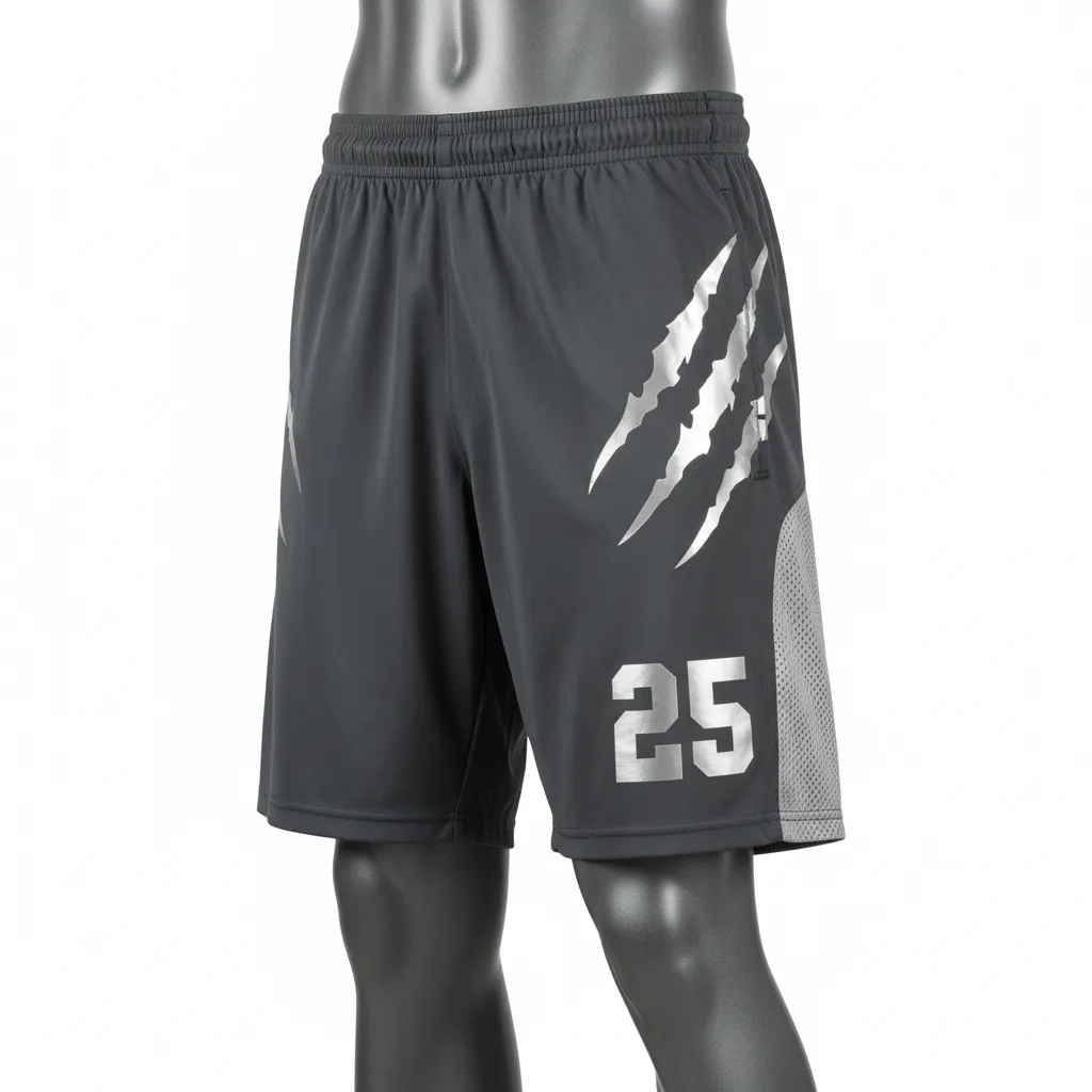 Custom Lacrosse Lacrosse Shorts - Grey, Silver - Shorts 7 Inch Charcoal Wolf Pack Hunt - Front View - HAMCO Sports Inc.