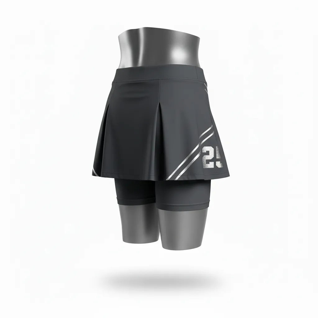 Custom Lacrosse Lacrosse Skort - Grey, Silver - Womens Skort Charcoal Wolf Pack Hunt - Back View - HAMCO Sports Inc.