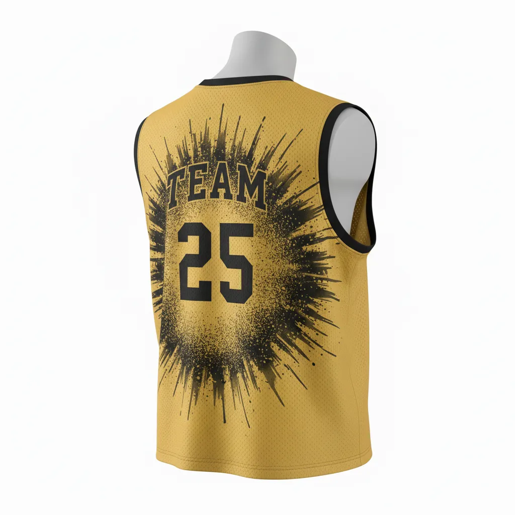 Custom Lacrosse Reversible Lacrosse Pinnie - Gold, Black - Reversible Pinnie Athletic Goal Dust Explosion - Back View - HAMCO Sports Inc.