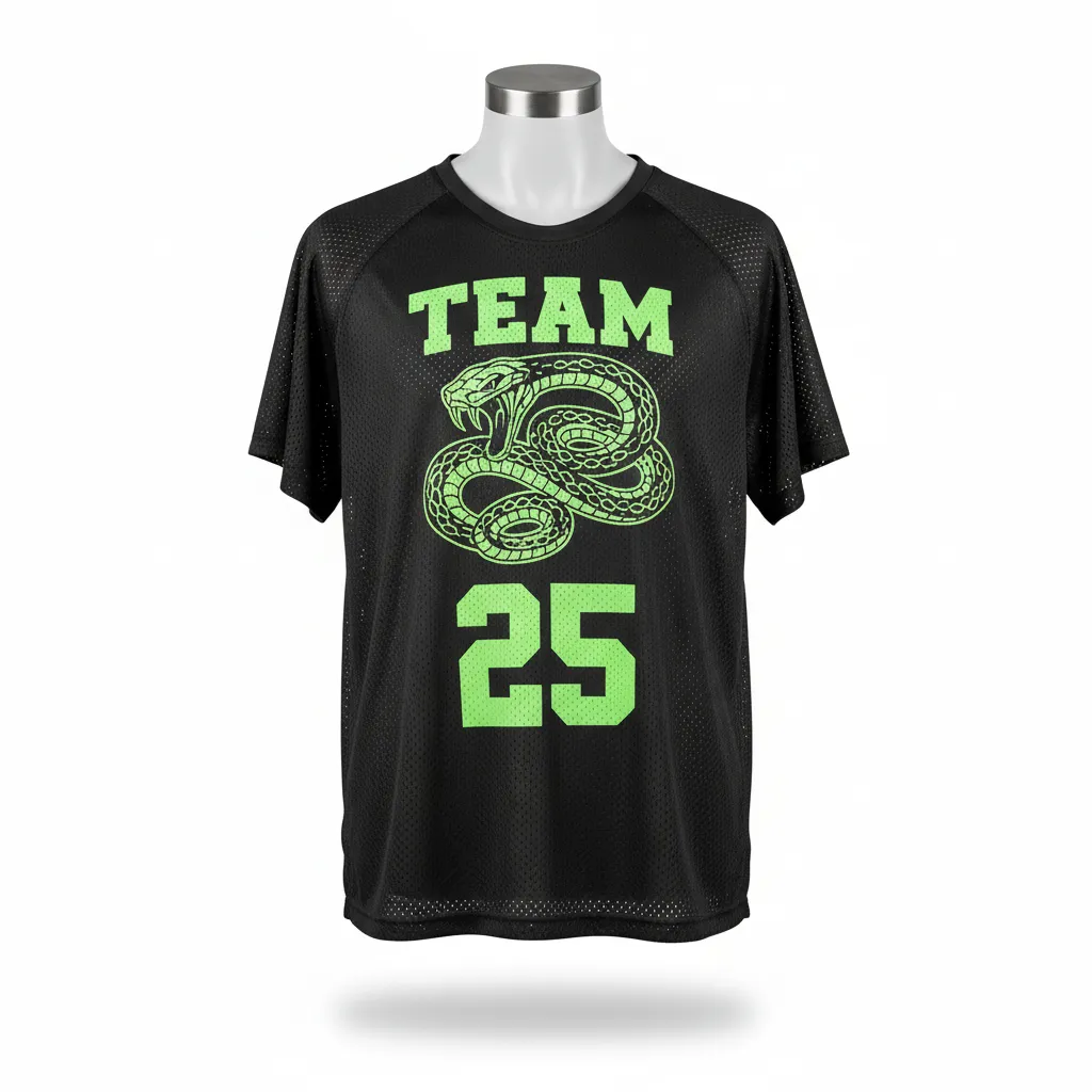 Custom Lacrosse Reversible Lacrosse Pinnie - Black, Green - Reversible Pinnie Neon Serpent Strike - Front View - HAMCO Sports Inc.