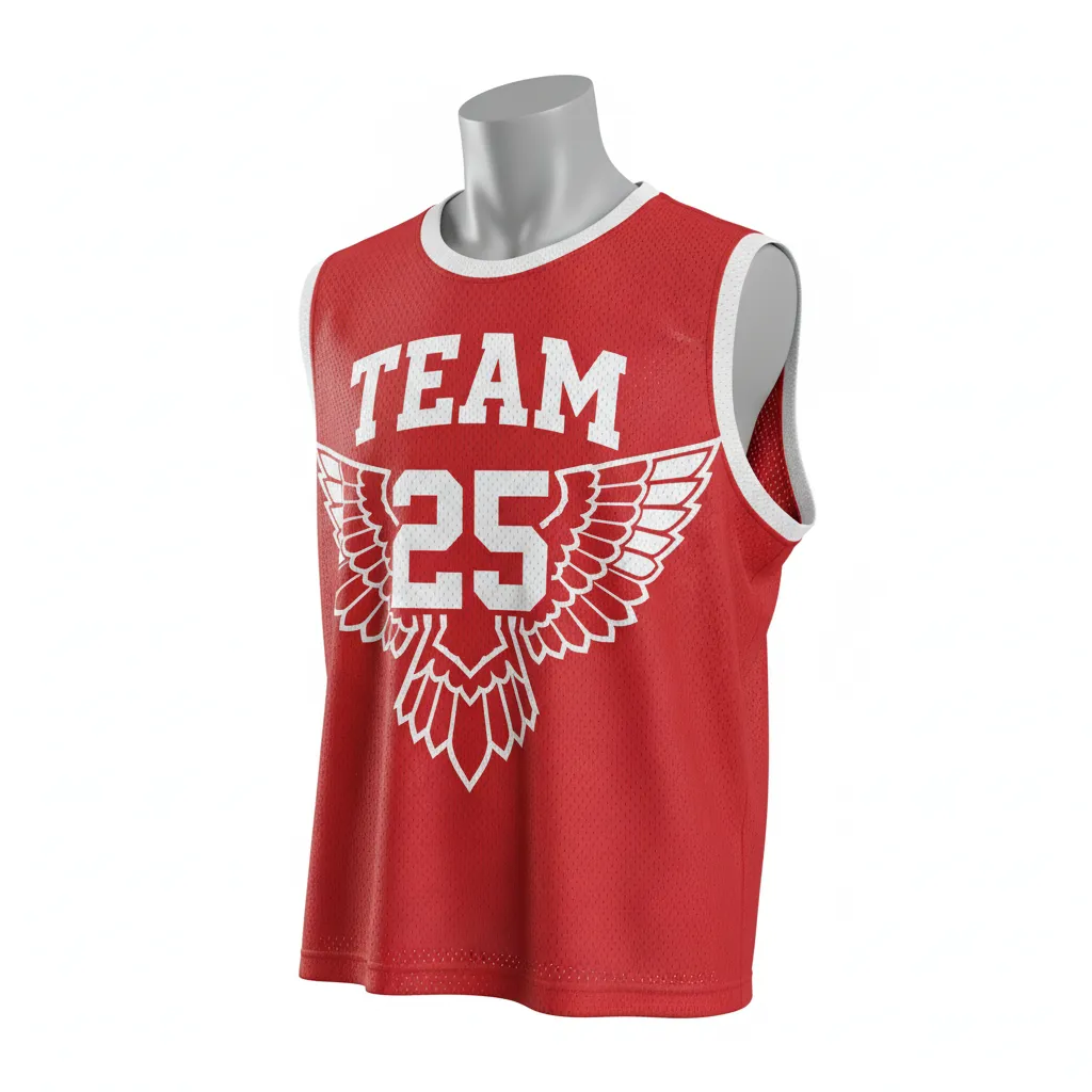 Custom Lacrosse Reversible Lacrosse Pinnie - Red, White - Reversible Pinnie Cardinal Thunderbird Spirit - Front View - HAMCO Sports Inc.