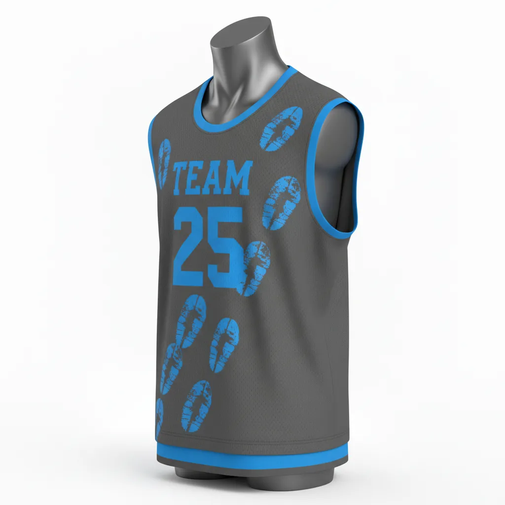 Custom Lacrosse Reversible Lacrosse Pinnie - Blue - Reversible Pinnie Charcoal Electric Cleat Marks Trail - Front View - HAMCO Sports Inc.