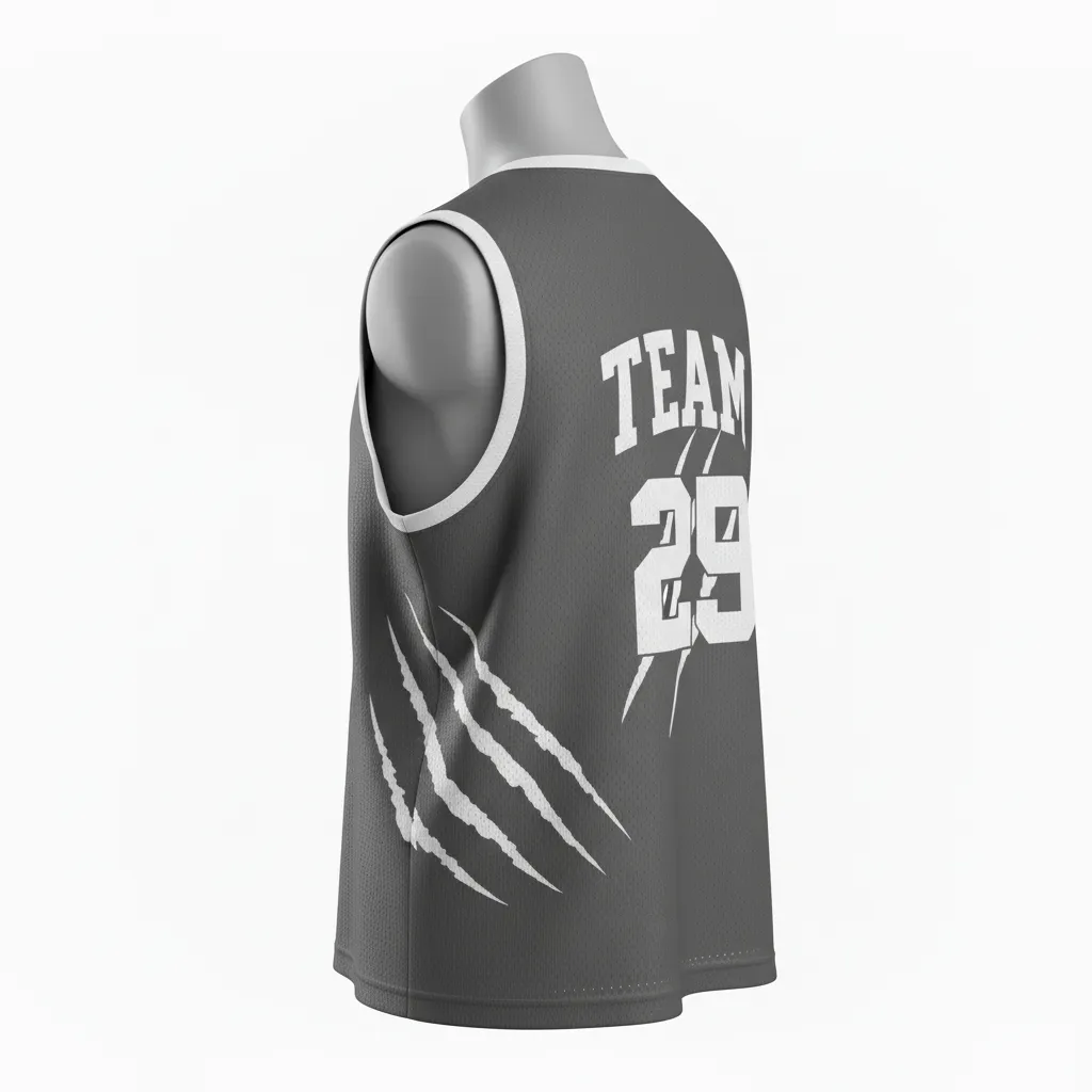 Custom Lacrosse Reversible Lacrosse Pinnie - Grey, Silver - Reversible Pinnie Charcoal Wolf Pack Hunt - Back View - HAMCO Sports Inc.