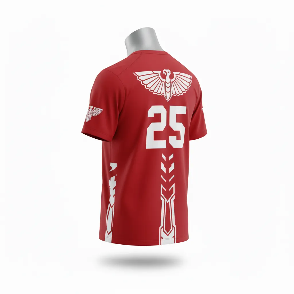 Custom Lacrosse Short Sleeve T Shirt - Red, White - Short Sleeve T Shirt Cardinal Thunderbird Spirit - Back View - HAMCO Sports Inc.