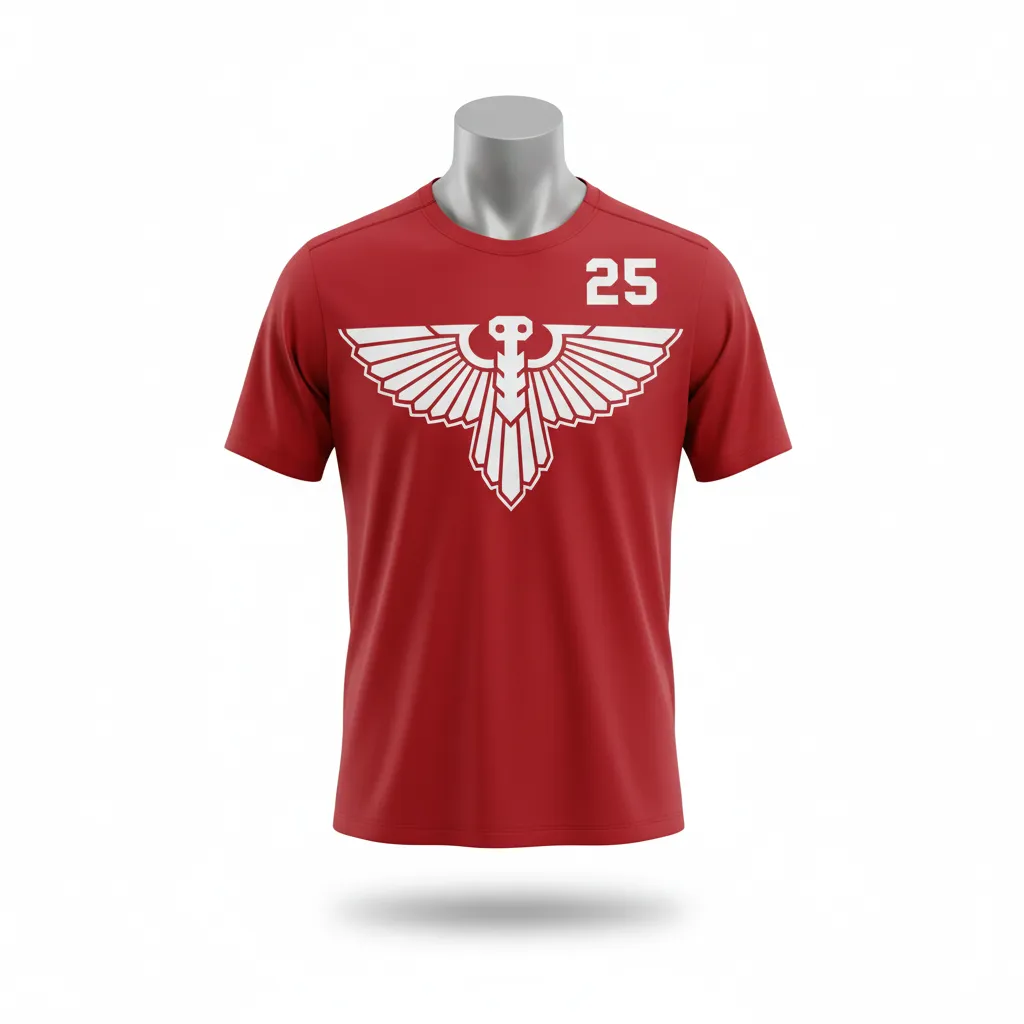 Custom Lacrosse Short Sleeve T Shirt - Red, White - Short Sleeve T Shirt Cardinal Thunderbird Spirit - Front View - HAMCO Sports Inc.