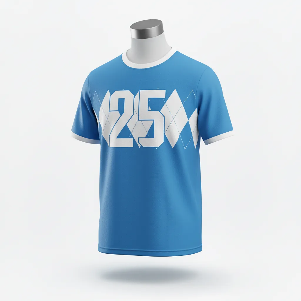 Custom Lacrosse Short Sleeve T Shirt - Blue, White, Blue - Short Sleeve T Shirt Carolina Tar Heel - Front View - HAMCO Sports Inc.