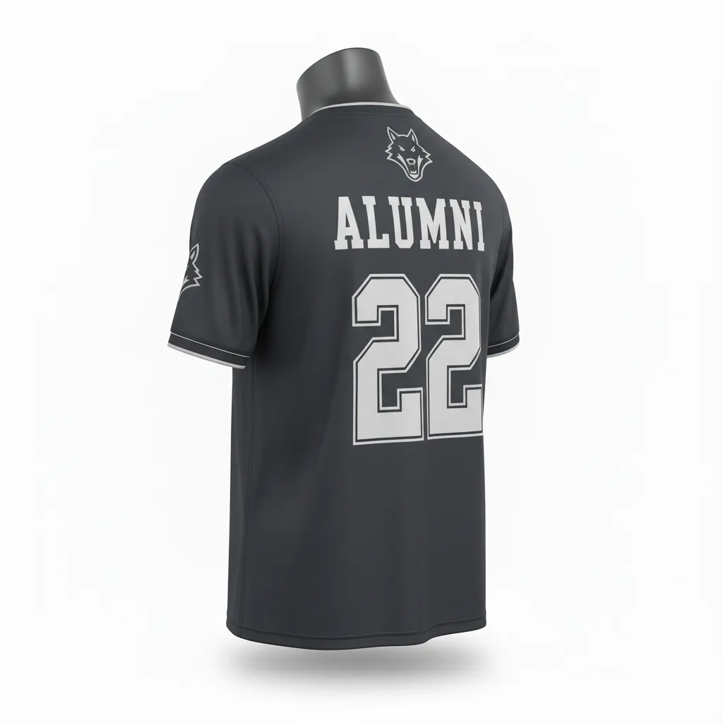 Custom Lacrosse Short Sleeve T Shirt - Grey, Silver - Short Sleeve T Shirt Charcoal Wolf Pack Hunt - Back View - HAMCO Sports Inc.